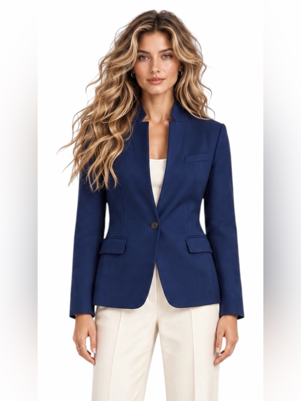 J.Crew – Leighton Blazer-Jacket Double-Faced Wool Blend – Navy – Sz. 4